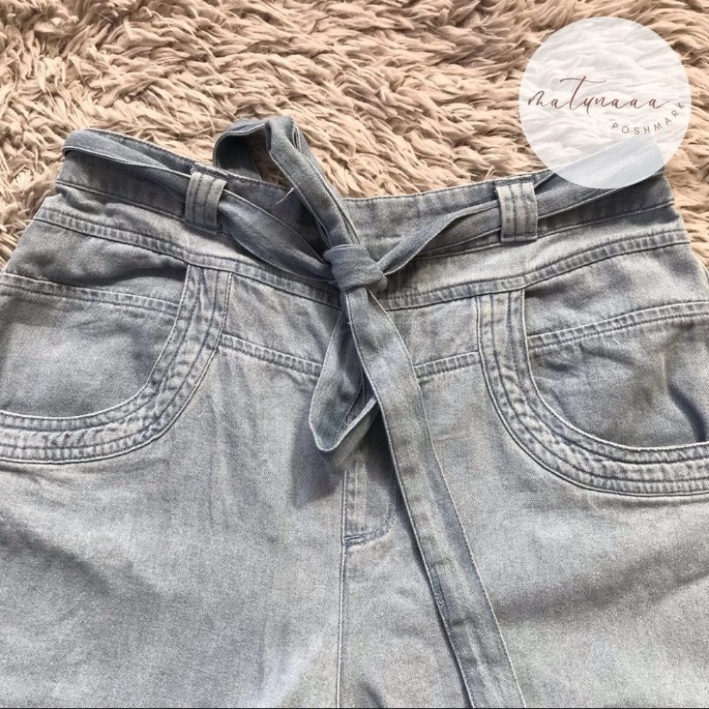 American Eagle Outfitters Chambray Cropped Wide Leg Pants - Picture 3 of 3